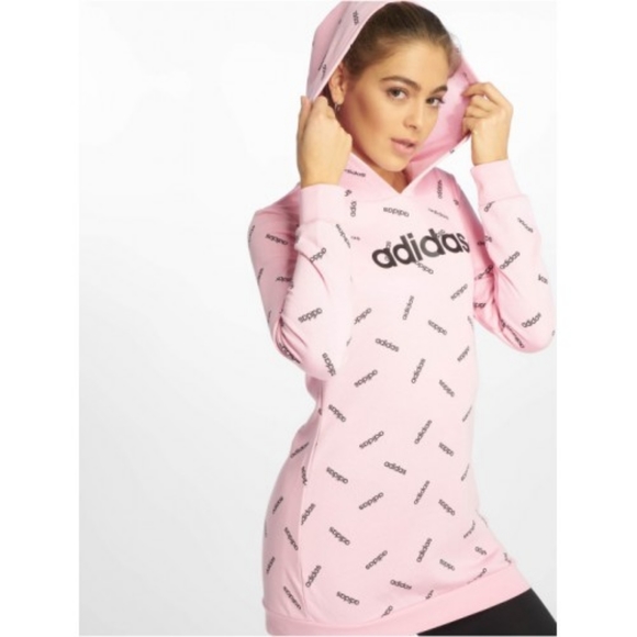 adidas Tops - ADIDAS All Over Logo Print Long Pullover Hoodie